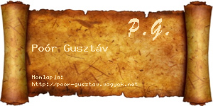 Poór Gusztáv névjegykártya